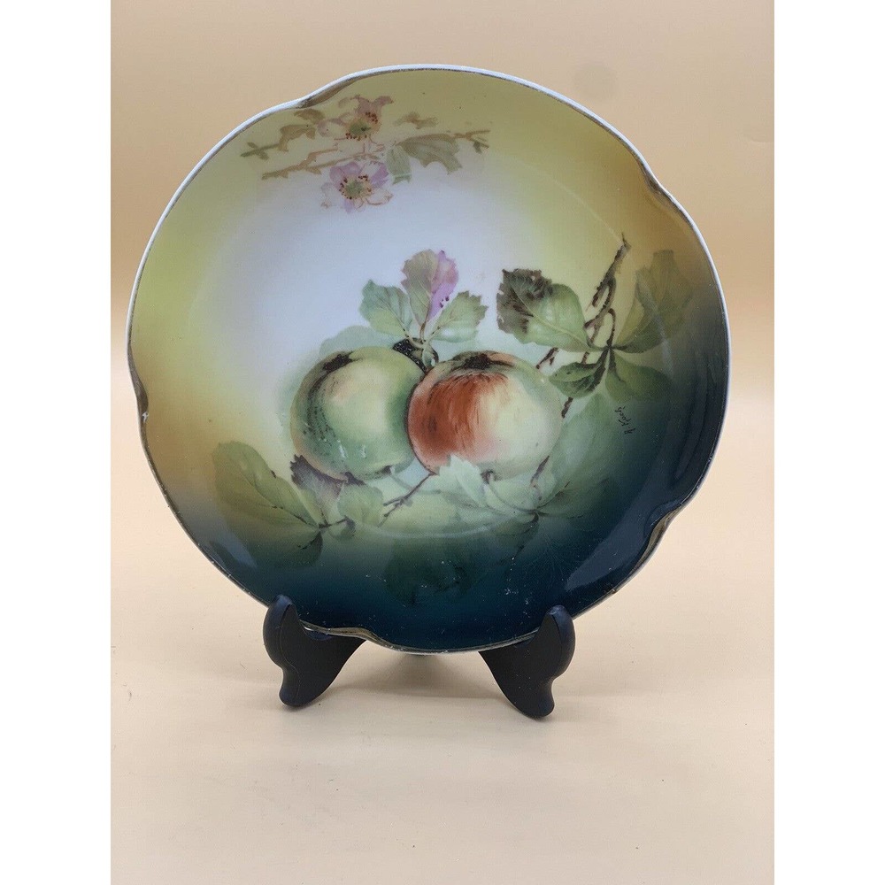 Beautiful Antique J & C Jaeger & Co. Bavaria Louise Fruit Plate A. Koch Signed